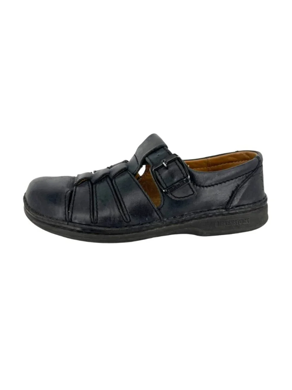 Birkenstock Madeira Black Leather Fisherman Comfort Sandal Size 41 Unisex M8 L10
